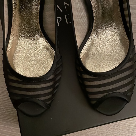 Adrianna Papell Shoes - Excellent condition Adrianna Papel flirt open peep toe black chiffon pump